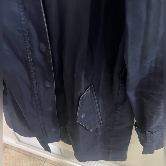 J Crew Trench Coat Navy Belvedere Swing Rain Military Zip Button Jacket Size 0 - Picture 4 of 9
